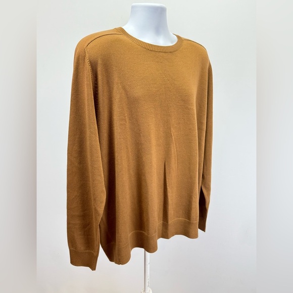 PARIS SUNDAY Men's brown 100% Fine Merino Wool crew neck Sweater size XXL - Picture 8 of 13